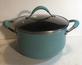 Pioneer Woman FRONTIER Blue Teal ~ Nonstick ~ 5.5 Qt ~ Dutch Oven Pot w/Lid - £26.20 GBP