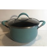 Pioneer Woman FRONTIER Blue Teal ~ Nonstick ~ 5.5 Qt ~ Dutch Oven Pot w/Lid - £25.70 GBP