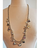 Women&#39;s Gold Tone Christmas Necklace 12 Days Of Christmas Charms 30 Inch - $15.29
