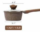 CAROTE 1.3 Qt Saucepan w/Lid ~ Nonstick ~ TERRA BROWN ~ Granite ~ ALL St... - $32.73
