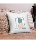 Book Lover Throw Pillow Design Literary Girl Reading Gift Club Present C... - $28.53 CAD