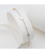 Mother of Pearl Four Leaf Clover Bracelet-Clover Bracelet-Pearl Bracelet - $349.00