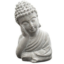 Thinking Buddha GA104 Outdoor Indoor Statue Cement 6.5&quot; H - £17.50 GBP