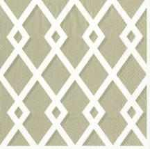 Entertaining with Caspari Luncheon Napkin, Trellis Taupe, 20-Pack - $11.24
