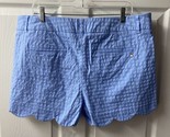 NWT Crown &amp; Ivy Shelby Shorts Womens Size 14 Blue Scalloped Textured - $26.73