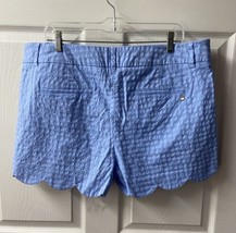 NWT Crown &amp; Ivy Shelby Shorts Womens Size 14 Blue Scalloped Textured - £21.11 GBP