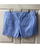 NWT Crown &amp; Ivy Shelby Shorts Womens Size 14 Blue Scalloped Textured - £21.12 GBP