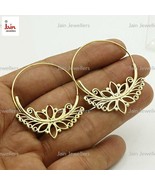 18 Karat Beschauzeichen Echt Massiv Gelbgold Tribal Boho Reifen Ohrhänger - $1,114.38