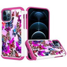 Design Tough Hybrid Case For I Phone 12 Pro Max 6.7 Colorful Butterflies - £6.12 GBP