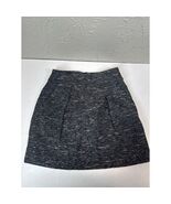 Ann Taylor LOFT Mini Skirt Womens Black Tweed Back Zip Silver Thread Size 2 - $21.95