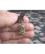 (an-coy-6) Coyote WOLF black spotted Jasper carving Pendant NECKLACE FIG... - $7.70