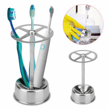 Stainless Steel Toothbrush Holder Toothpaste Stand Bathroom Organizer Fr... - £13.66 GBP