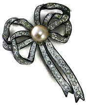 Victorian 3.21ct Rose Cut Diamond Pearl Ladies Wedding Brooch Pin - $472.26