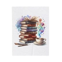 Cozy Reading Nook Velveteen Plush Blanket, Book Lover Gift, Literary Dec... - $27.23+