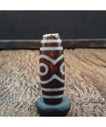 Tibetische alte 3 Augen Achat Dzi Perle Unikat Muster Amulett Anhänger S... - $1,006.41 MXN