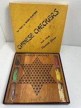 Vintage Chinese Checkers by Drueke Wood Board Plastic Pegs No. 563 - $14.48