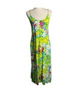 Jams World Daisy Patch Maxi Sun Dress M Blue Floral Adjustable Straps Po... - £55.74 GBP