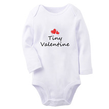 Babies Tiny Valentine Funny Romper Baby Bodysuits Newborn Jumpsuits Long Outfits - £8.85 GBP