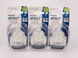 Philips Avent Anti Colic Slow Flow Nipples 1m BPA Free 2 Per Pack Lot Of 3 - £22.74 GBP