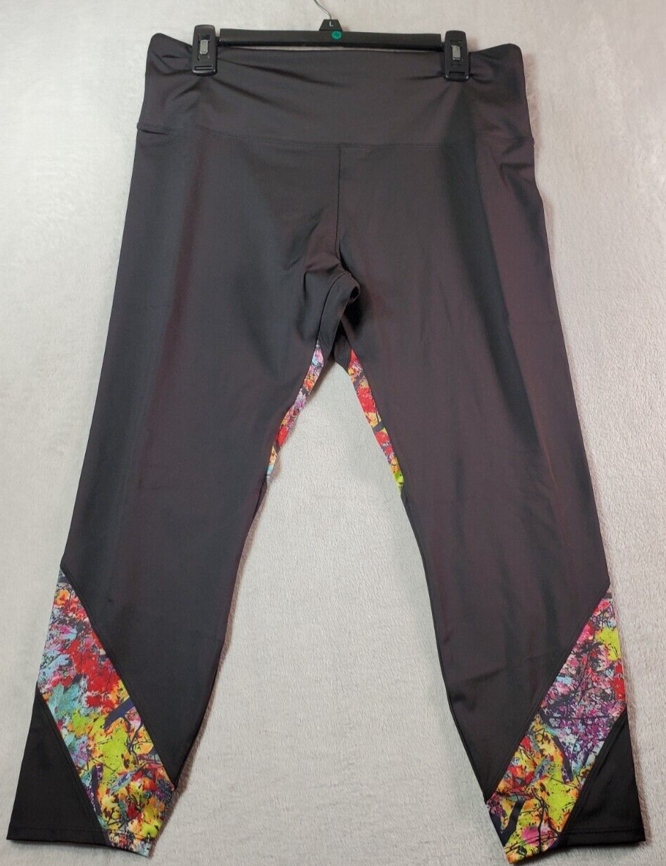 Soulgani Activewear Leggings Womens Petites Large Black Polyester Straig... - $11.42