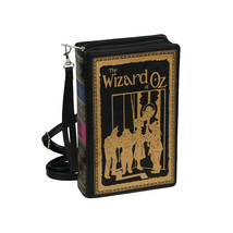 Black Vinyl The Wizard of Oz Book Handbag Novelty Clutch Purse Crossbody... - $49.49