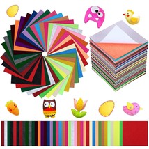 80 Pcs 4 X 4&quot; Self Adhesive Felt Sheets Craft Multi Colored Adhesive Felt Fabric - £22.37 GBP