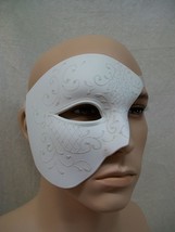 White Phantom of Opera Half Face Costume Mask Beast Masquerade Ball Venetian Lad - £7.82 GBP