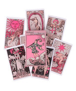 Light Pink Tarot Deck For Beginners, Faded Colors Waite Style Oracle Car... - $20.14