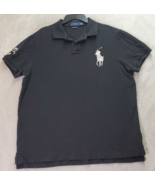 Polo Ralph Lauren Polo Shirt Mens XL Black Cotton Custom Slim Fit Slit C... - £29.99 GBP