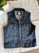 Wax Jean Blue Denim Vest Size Small - £17.48 GBP
