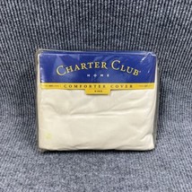 VTG ‘99 Comforter Cover Duvet King Ivory Charter Club Home Cotton Sateen NOS - £46.41 GBP