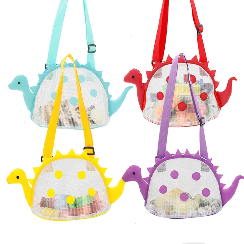 Children&#39;s Mesh Beach Bags Cartoon Dinosaur Shell Bags Swimming Pool Water Play - £7.92 GBP