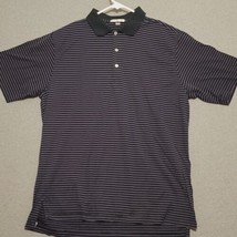 Peter Millar Men&#39;s Polo Shirt Size Large Purple Black Short Sleeve Casual - £18.77 GBP