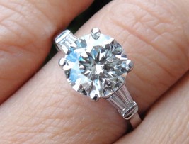 2.80Ct Round Cut Simulated Diamond White Gold Finish Engagement Ring in Size 9 - $137.55