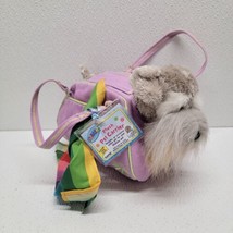 Webkinz Schnauzer Dog With Code And Rainbow Purple Plush Pet Carrier Wit... - $29.60