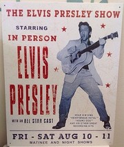 Elvis Presley Show King Of Rock &amp; Roll Distressed Retro Vintage Metal Ti... - £18.38 GBP