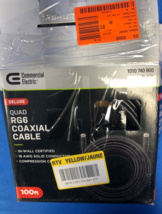 Commercial Electric 100 ft. RG-6 Quad Shielded Coaxial Cable 1010 740 90... - $12.86