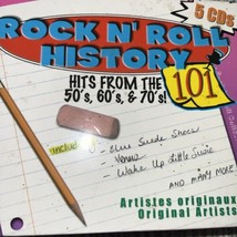Rock N&#39; Roll History 101 Hits From The 50s,60s &amp; 70s 5 CD Box Set - £12.06 GBP
