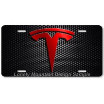 Tesla Inspired Art Red on Mesh FLAT Aluminum Novelty Auto License Tag Plate - £14.36 GBP