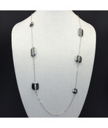 Retired Silpada Sterling Silver CZ Hematite Station VISION 42&quot; Necklace ... - £54.92 GBP