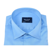 Men 100% Sateen Cotton Shirt Manschett Quesste Turkey Slim Fit 4010-05 Med Blue image 3