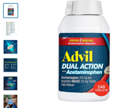 Advil Dual Action Pain Reliever Caplet, 250 mg Acetaminophen and 125 mg ... - $29.67