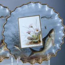 c1890 Aesthetic Movement Theodore B Starr New York Pair of Hand Painted Fish Pla - £197.84 GBP