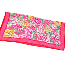 Women&#39;s Hot Pink Floral Square Scarf - $10.21