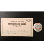 1957 White House Guest Sightseeing Pin + US Capitol Tour Souvenir Card - $52.12 CAD