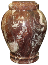 Embrace Red Zebra Marble Adult Funeral Cremation Urn, 220 Cubic Inches - £207.56 GBP