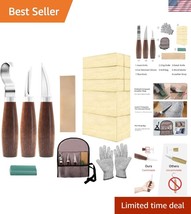 Comprehensive Wood Whittling Kit for Beginners: Knives, Blocks, Gloves I... - $40.50