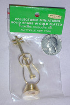 Doll House Miniatures Base Guitar Solid Brass with Gold Plating New in Packaging - £4.81 GBP