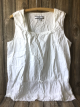 Womens Croft &amp; Barrow Sleeveless White Lace &amp; Embroidery Shirt Top Size XL - £11.10 GBP