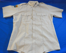 Flying Cross Tan Khaki South Africa Navy Mil Mens Button Up Dress Shirt 17.5 - £19.10 GBP